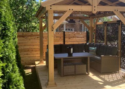 Cedar Deck with Pergola and Privacy Fence